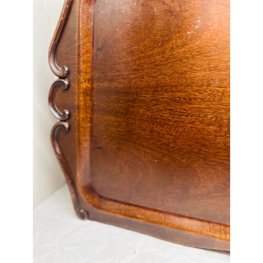 Vintage SE Overton Genuine Mahogany Bentwood Serving Tray Scalloped Edge 441 - Picture 5 of 9